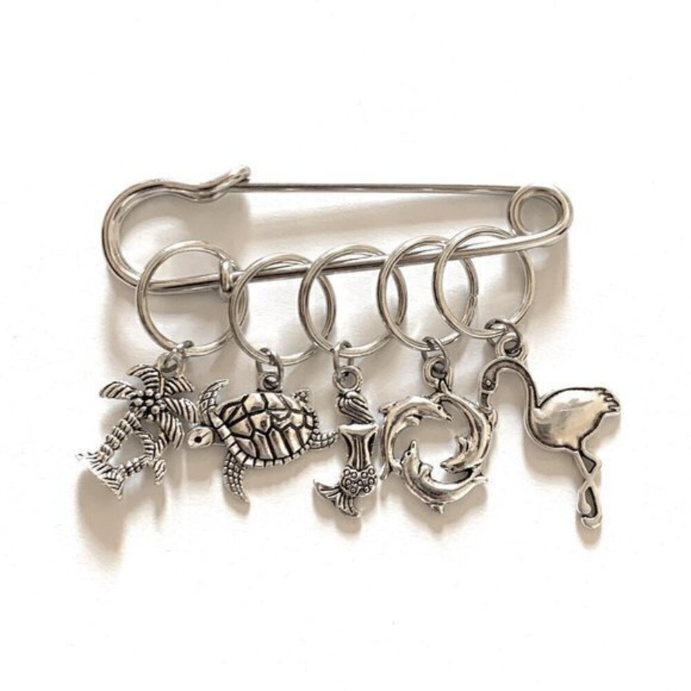 Stitch Markers Knitting Set Metal Rings Gifts for Knitters Beach Themed